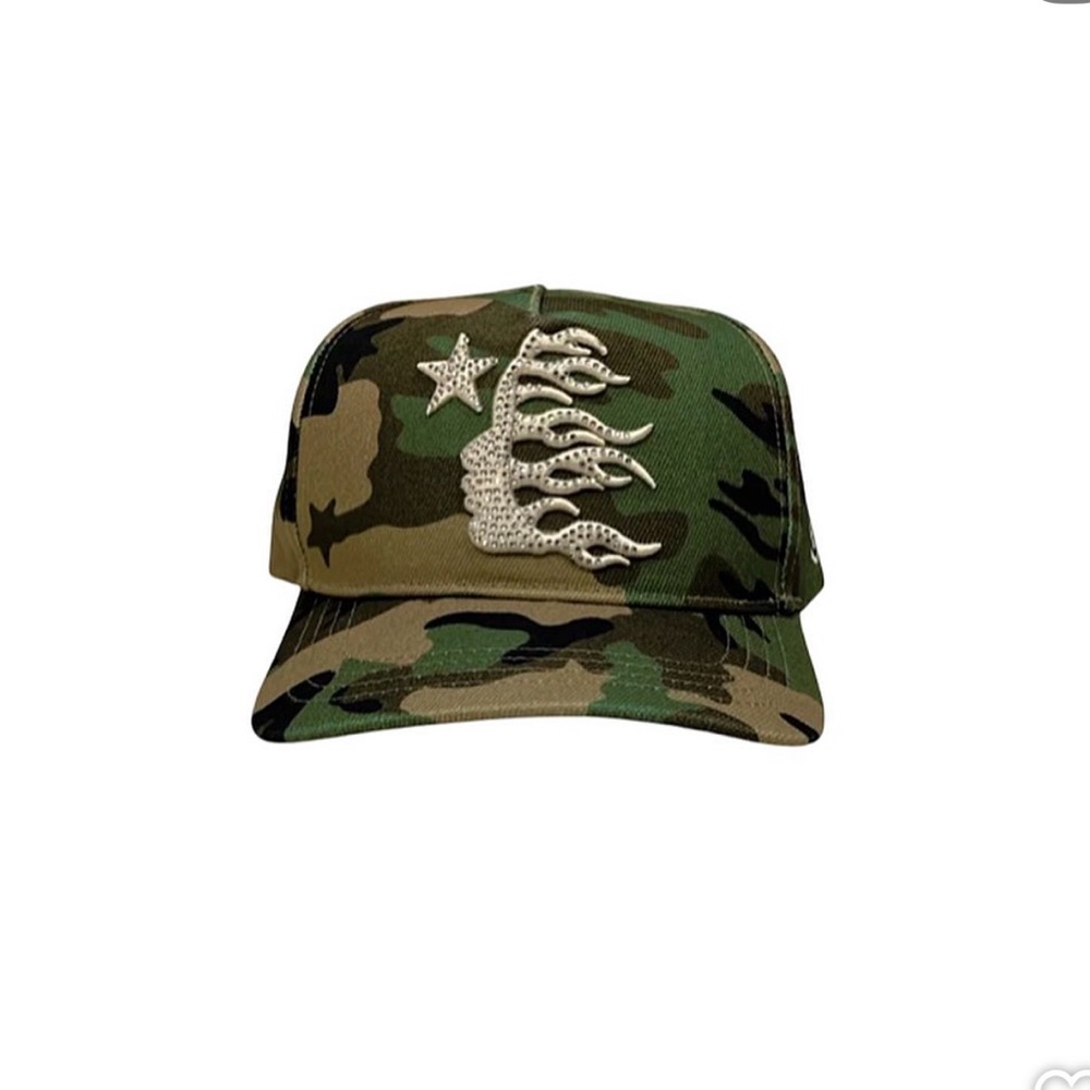 HELLSTAR Camo Rhinestone Logo Snapback Hat - Picture 3 of 11